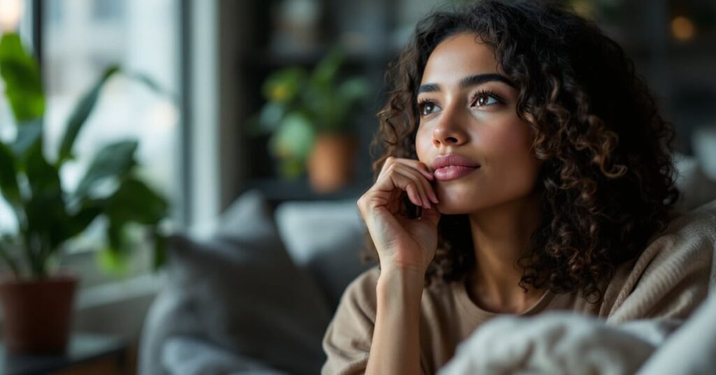 Personne consultant des stories Instagram sur smartphone dans un cadre moderne et naturel