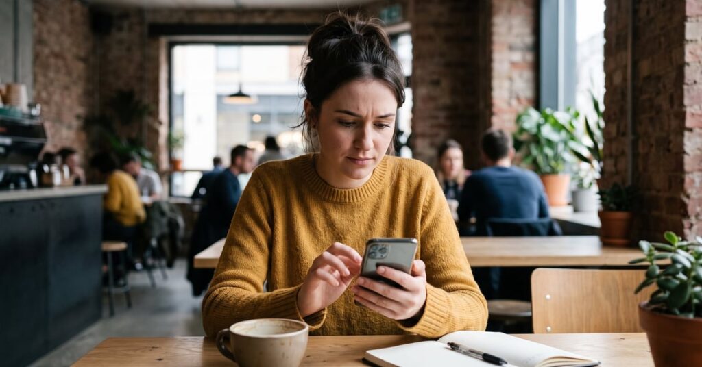 Vues story Instagram sur smartphone, stratégie digitale pour enseigne mobilier contemporain